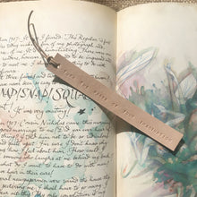 Load image into Gallery viewer, Leather Bookmark - TURN THE PAGES OF YOUR IMAGINATION
