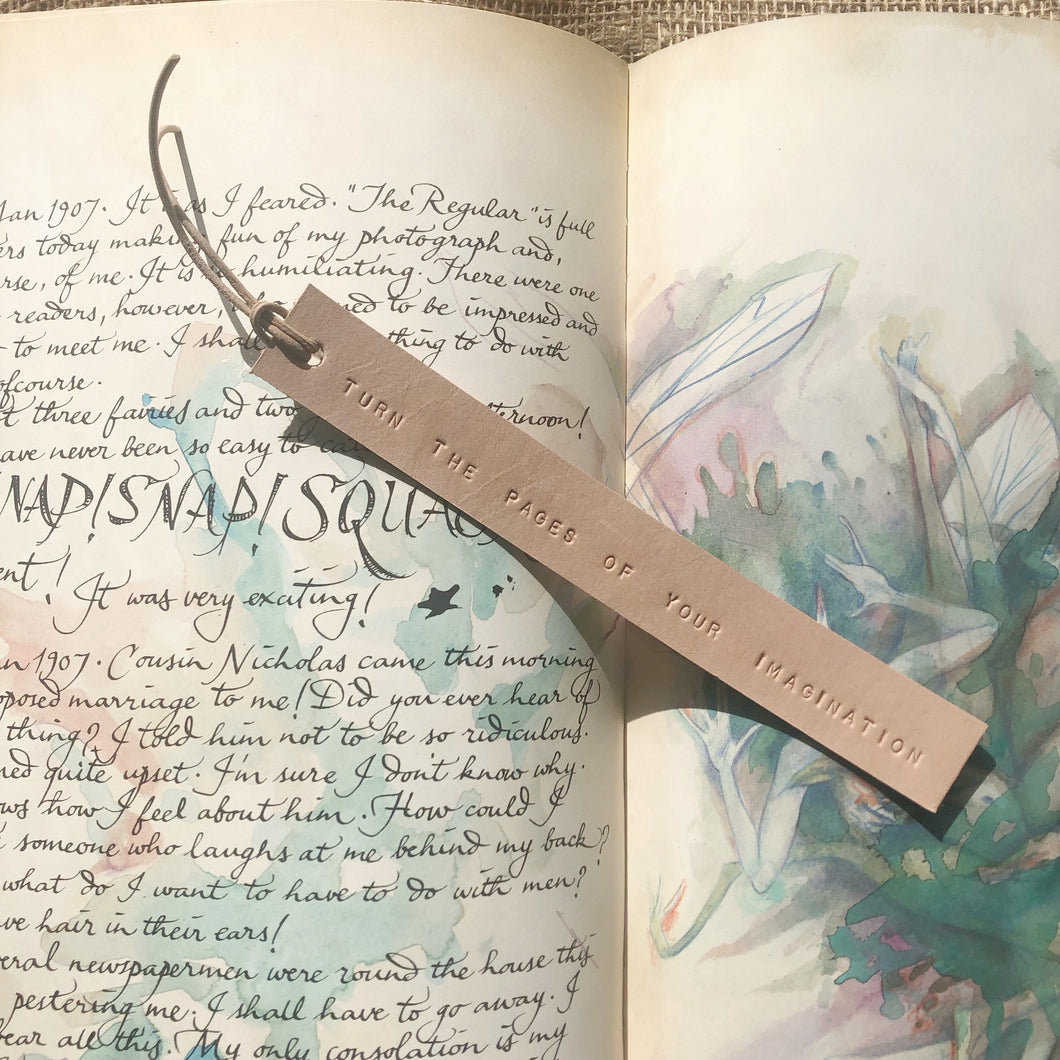 Leather Bookmark - TURN THE PAGES OF YOUR IMAGINATION