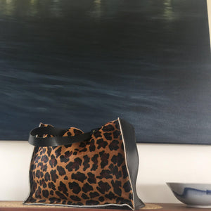 Leopard print leather tote - Houseofsamdesigns
