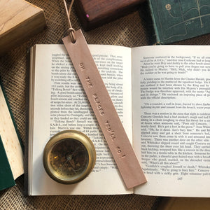 Leather Bookmark - OH THE PLACES YOU'LL GO