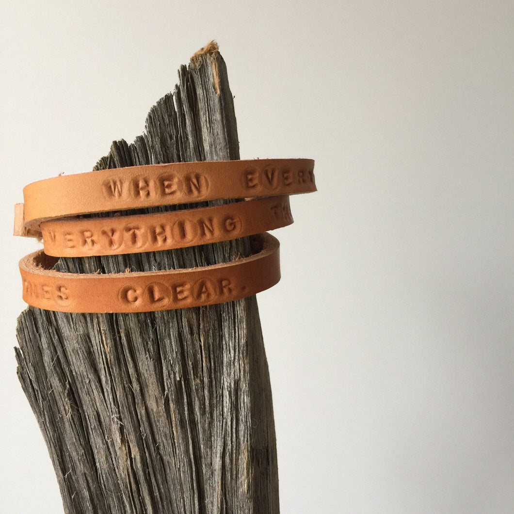 'WHEN EVERYTHING IS UNCERTAIN....' Personalised leather bracelet - Houseofsamdesigns