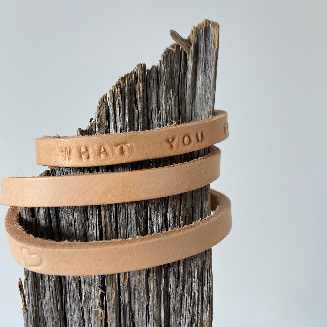Leather bracelet ‘WHAT YOU FOCUS ON YOU ACHIEVE'