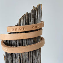Load image into Gallery viewer, Leather bracelet ‘SHE REMEMBERED WHO SHE WAS &amp; THE GAME CHANGED&#39;

