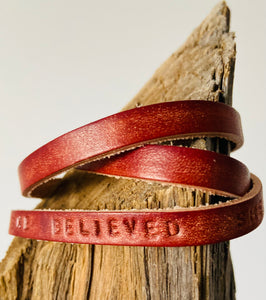 Leather bracelet 'SHE BELIEVED SHE COULD AND SO SHE DID’