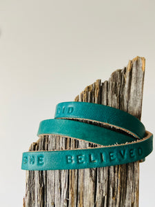 Leather bracelet 'SHE BELIEVED SHE COULD AND SO SHE DID’